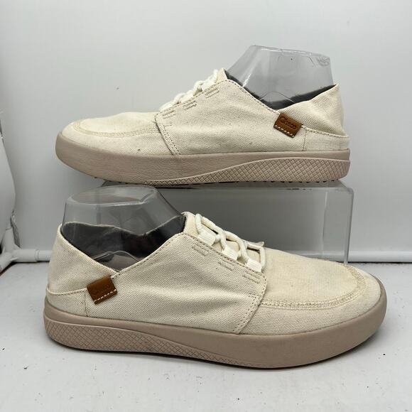 Chaco Shoes Womens 10.5 Ojai 3-Eye Slip On Canvas Sneakers Beige - Picture 1 of 11